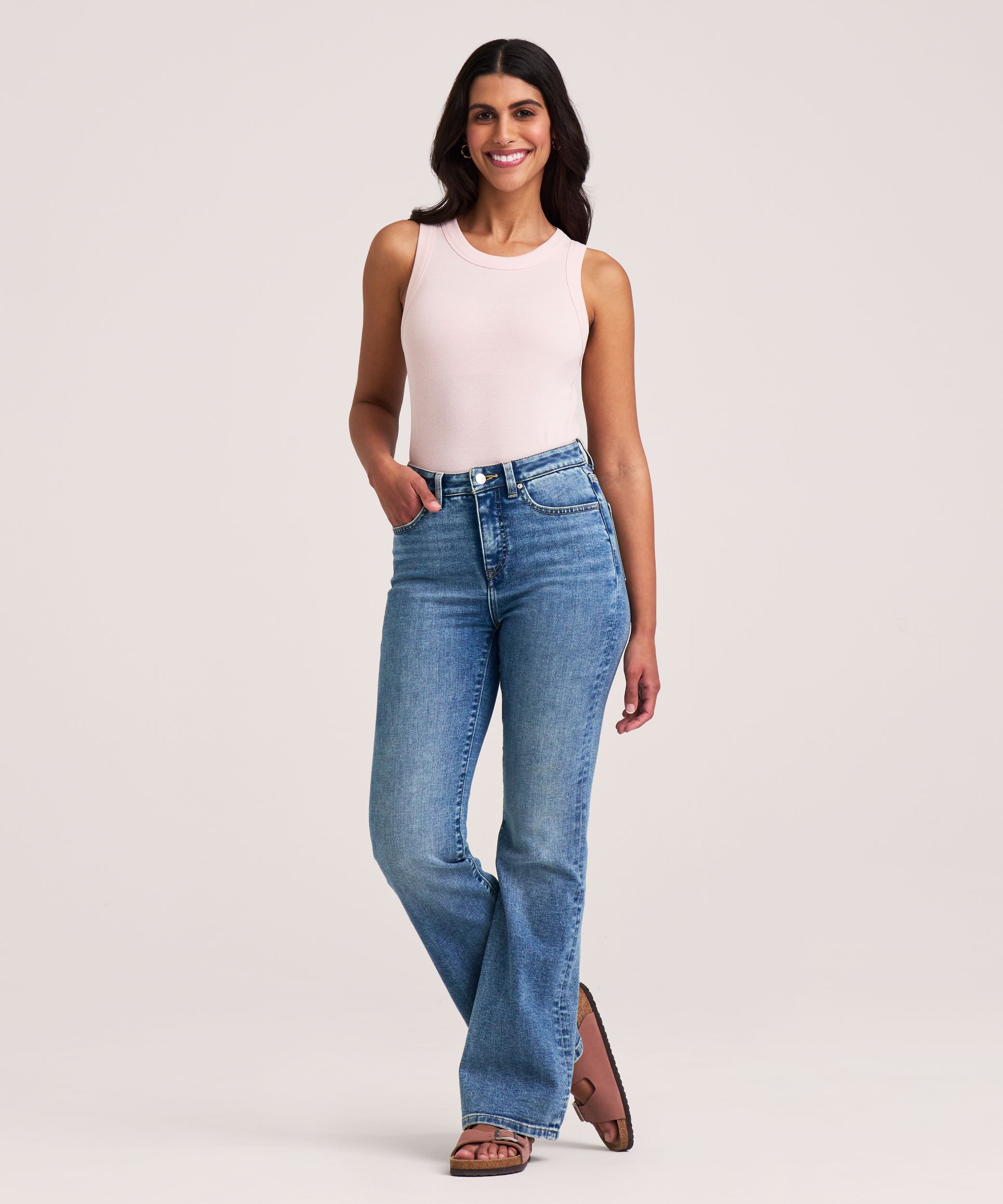 Denver Hayes Women's Semi-Fitted High Neck Rib Tank
