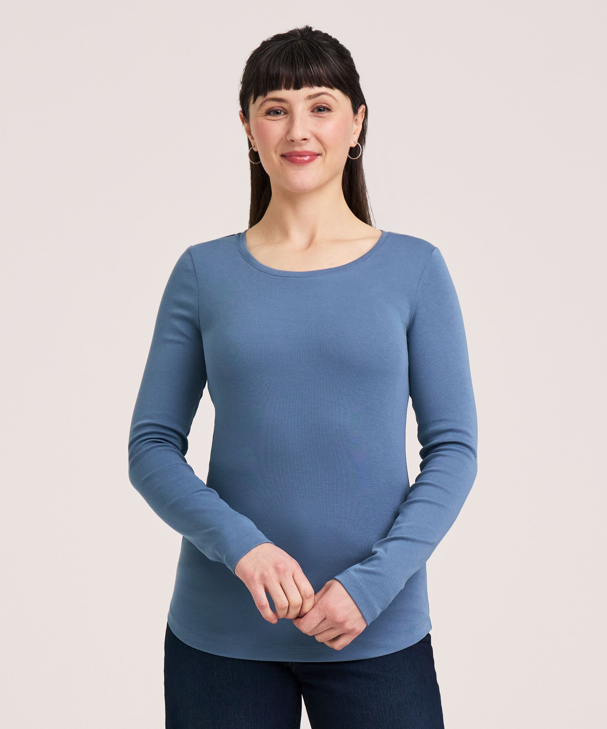 Denver Hayes Women's Long Sleeve Slim Fit Crew Neck T-Shirt