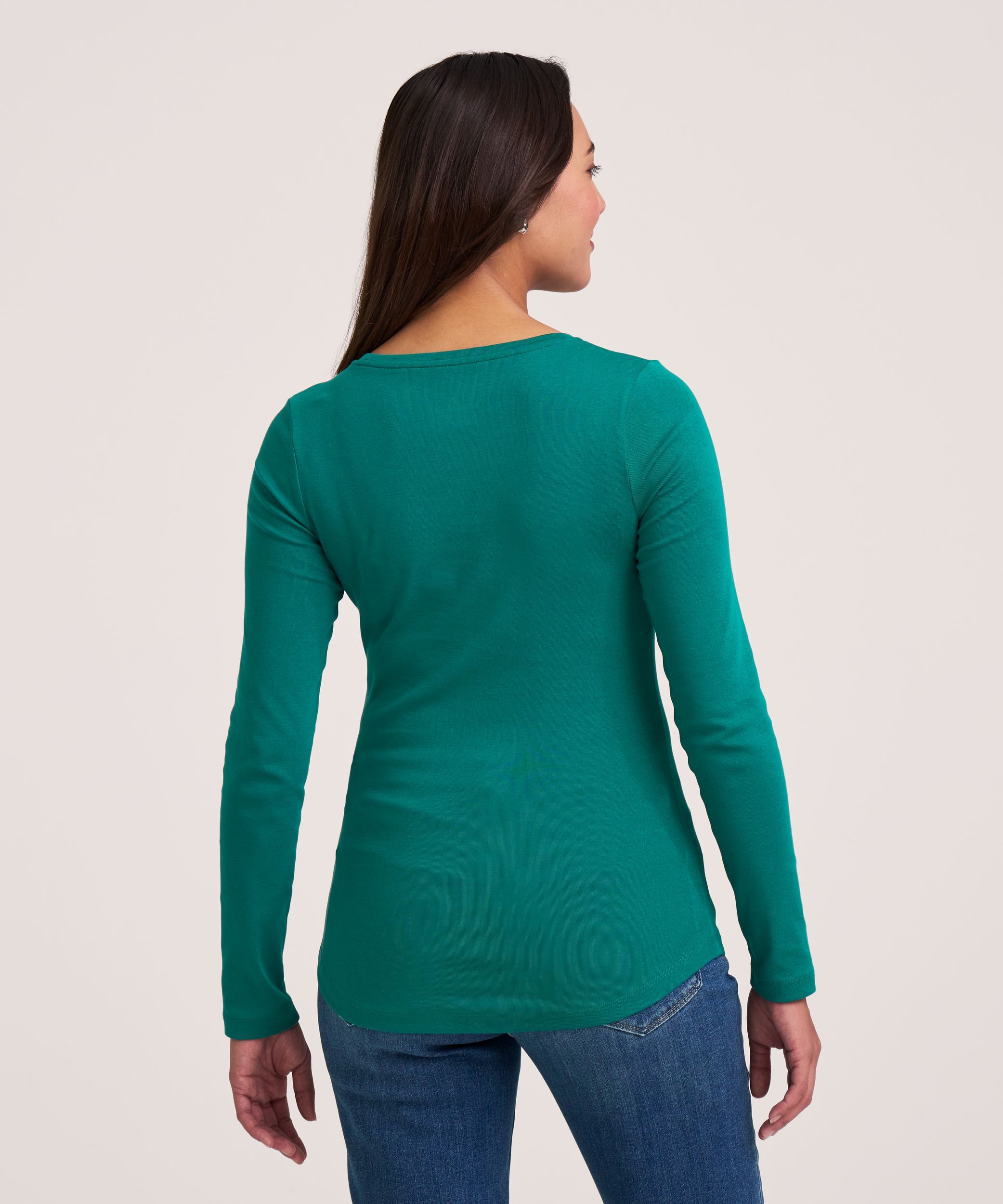 Chandail de coupe étroite à col ras du cou et à manches longues pour femmes, Denver Hayes