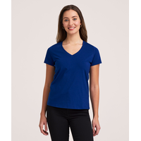 Denver Hayes Women's Short Sleeve Semi Fitted Supima V-Neck Cotton T-Shirt