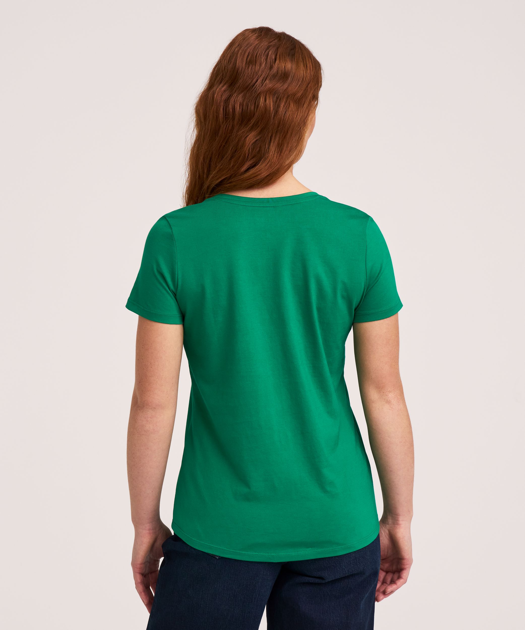 Denver Hayes Women's Short Sleeve Semi Fitted Supima V-Neck Cotton T-Shirt