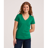 Denver Hayes Women's Short Sleeve Semi Fitted Supima V-Neck Cotton T-Shirt