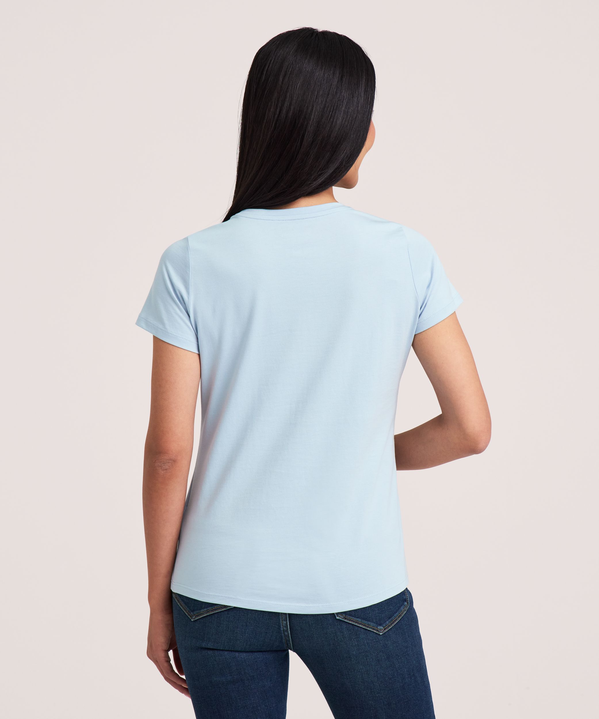 Denver Hayes Women's Short Sleeve Semi Fitted Round Neck Supima Cotton T-Shirt
