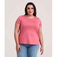 Denver Hayes Women's Short Sleeve Semi Fitted Round Neck Supima Cotton T-Shirt