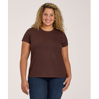 Denver Hayes Women's Short Sleeve Semi Fitted Round Neck Supima Cotton T-Shirt