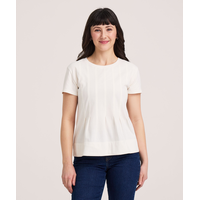 Denver Hayes Women's Relaxed Short Sleeve Seamed T-Shirt Front_Flat
