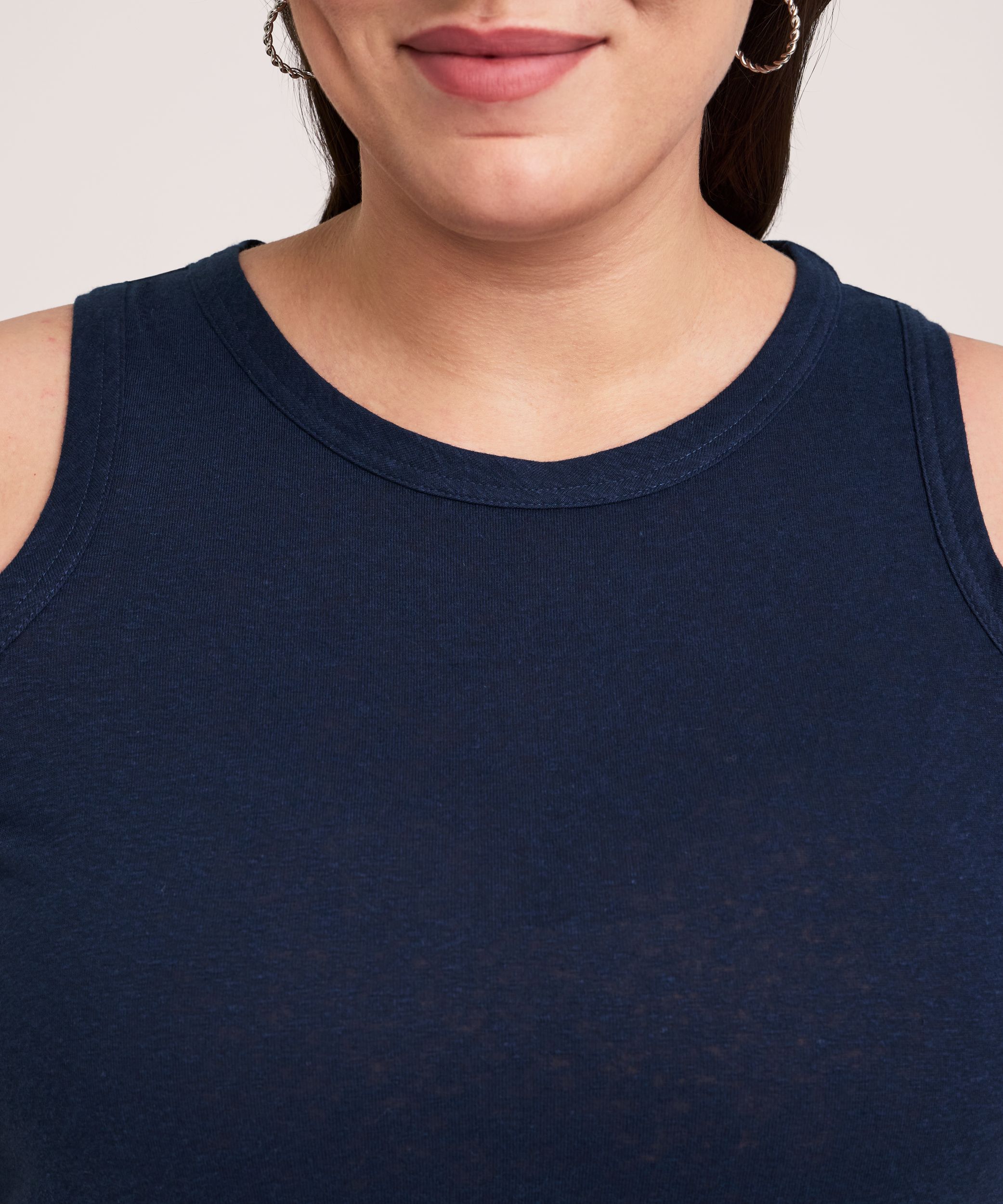 Denver Hayes Women's High Neck Linen Tank Top