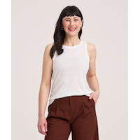 Denver Hayes Women's High Neck Linen Tank Top