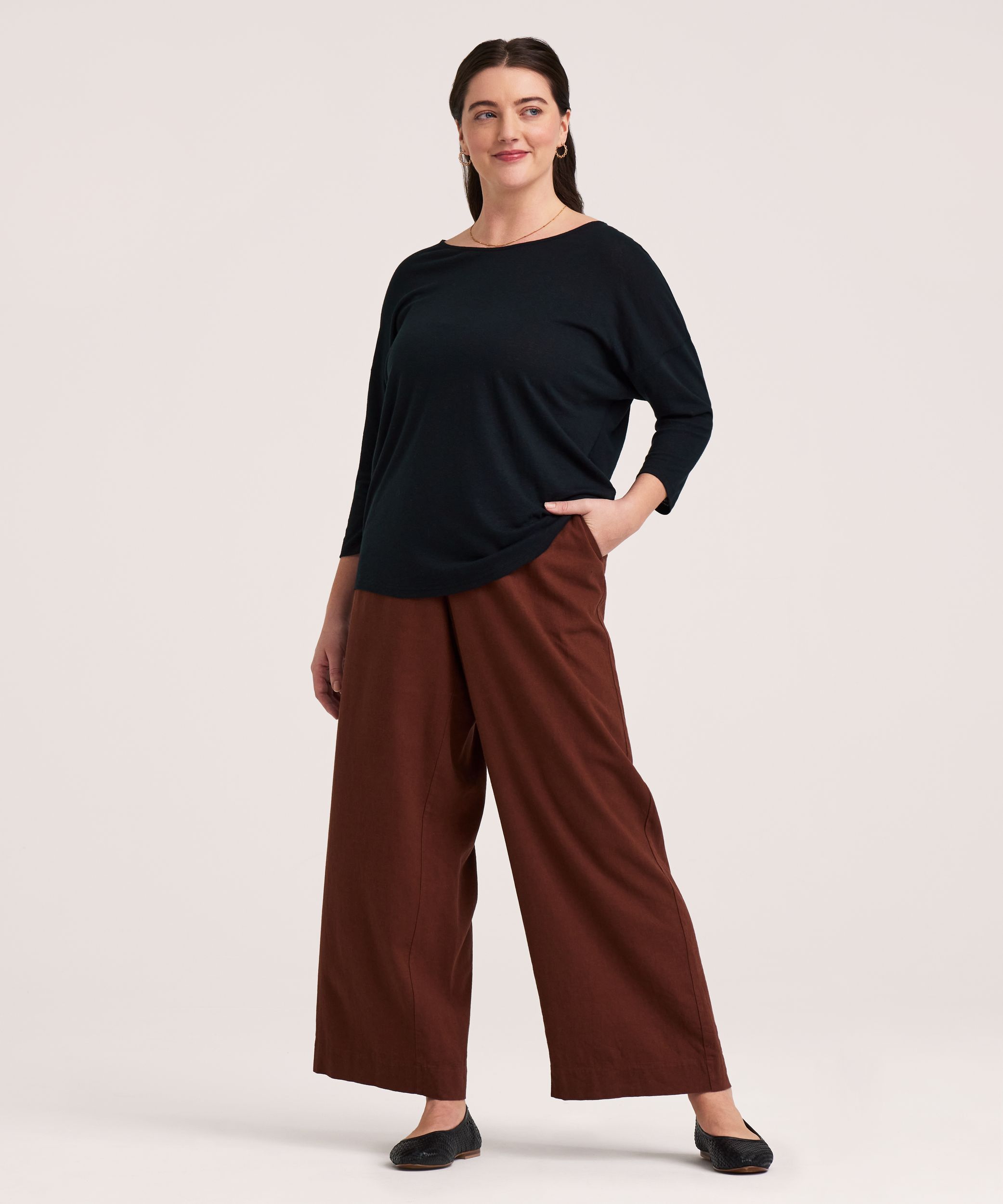 Denver Hayes Women's 3/4 Sleeve Boat Neck T-Shirt