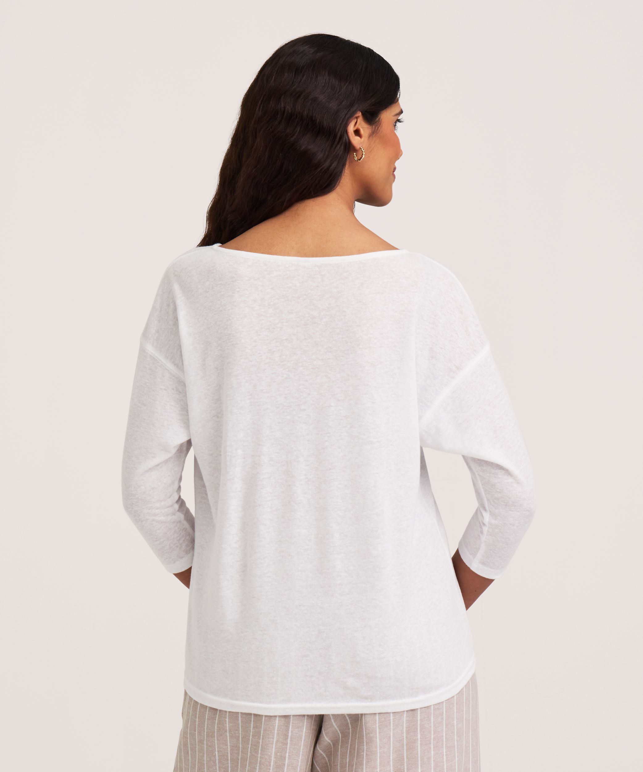 T-shirt à encolure bateau et à manches 3/4 pour femmes, Denver Hayes