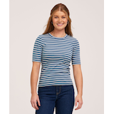 Denver Hayes Women's Semi-Fitted Elbow Sleeve Crewneck Shirt Front_Flat