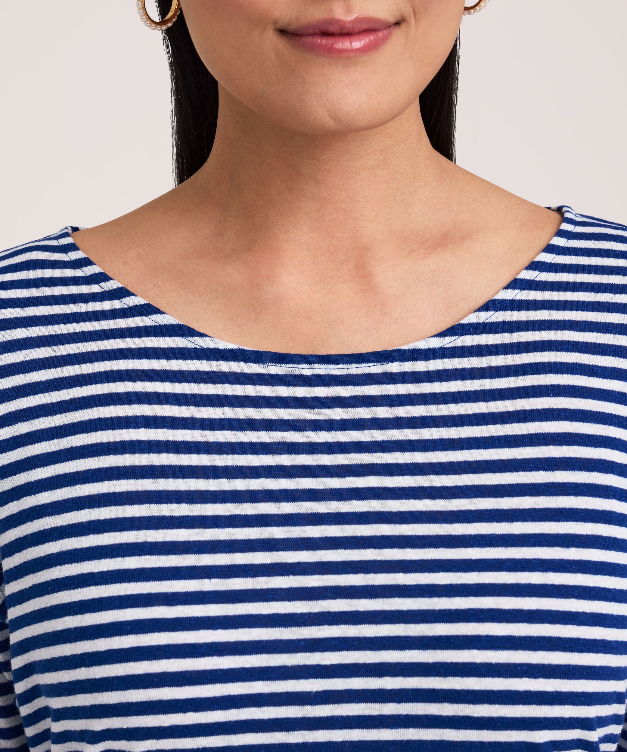 T-shirt à encolure bateau et à manches 3/4 pour femmes, Denver Hayes