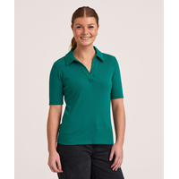 Denver Hayes Women's Semi-Fitted Elbow Sleeve Johnny Collar Shirt
