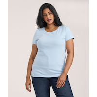 T-shirt ajusté à col ras du cou pour femmes, Denver Hayes