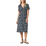 Robe mi-longue en crêpe à manches courtes pour femmes, Paola, Levi's Front_Flat