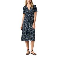 Robe mi-longue en crêpe à manches courtes pour femmes, Paola, Levi's Front_Flat