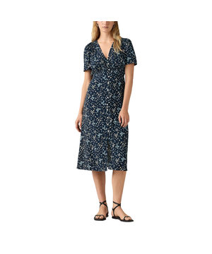 Robe mi-longue en crêpe à manches courtes pour femmes, Paola, Levi's