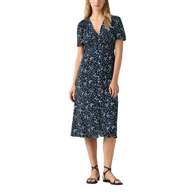Robe mi-longue en crêpe à manches courtes pour femmes, Paola, Levi's