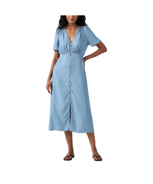 Robe mi-longue en crêpe à manches courtes, Paola, Levi's