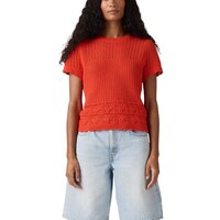 Levi's Women's Isabelle Crochet Short Sleeve Sweater Front_Flat