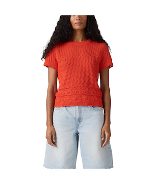 Levi's Women's Isabelle Crochet Short Sleeve Sweater