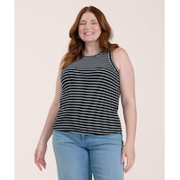 Débardeur semi-ajusté en tricot côtelé et à col montant pour femmes, Denver Hayes