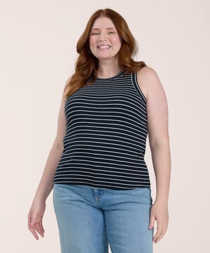 Denver Hayes Women's Semi-Fitted High Neck Rib Tank