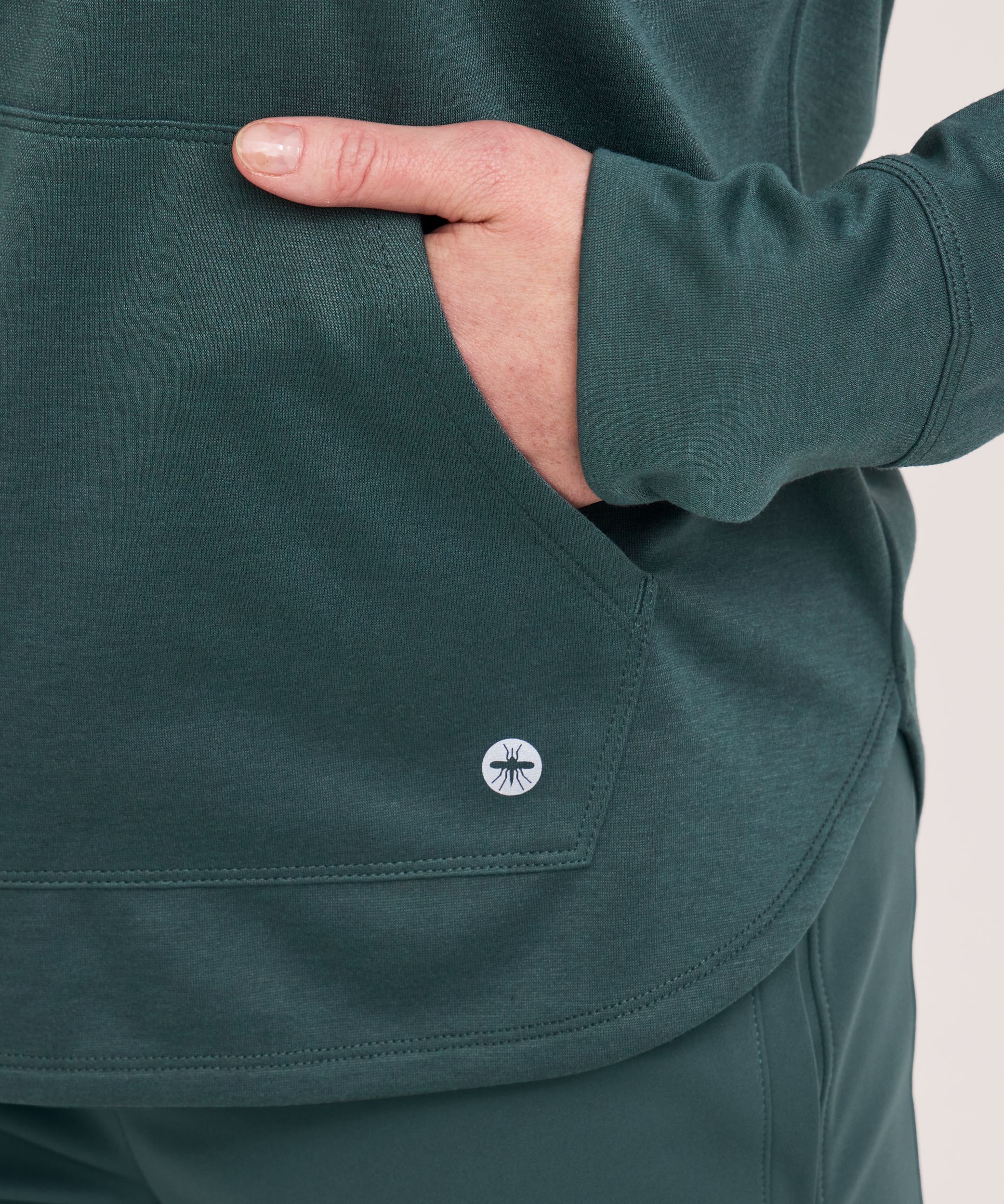 WindRiver Women's Mosquito Tick Repellent Hooded Popover Long Sleeve T-Shirt