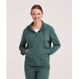 Chandail à capuche à glissière pleine longueur chasse-tiques et chasse-moustiques pour femmes, WindRiver Front_Flat