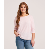 T-shirt à encolure bateau et à manches 3/4 pour femmes, Denver Hayes