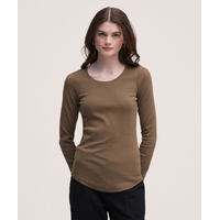 Denver Hayes Women's Long Sleeve Slim Fit Crew Neck T-Shirt
