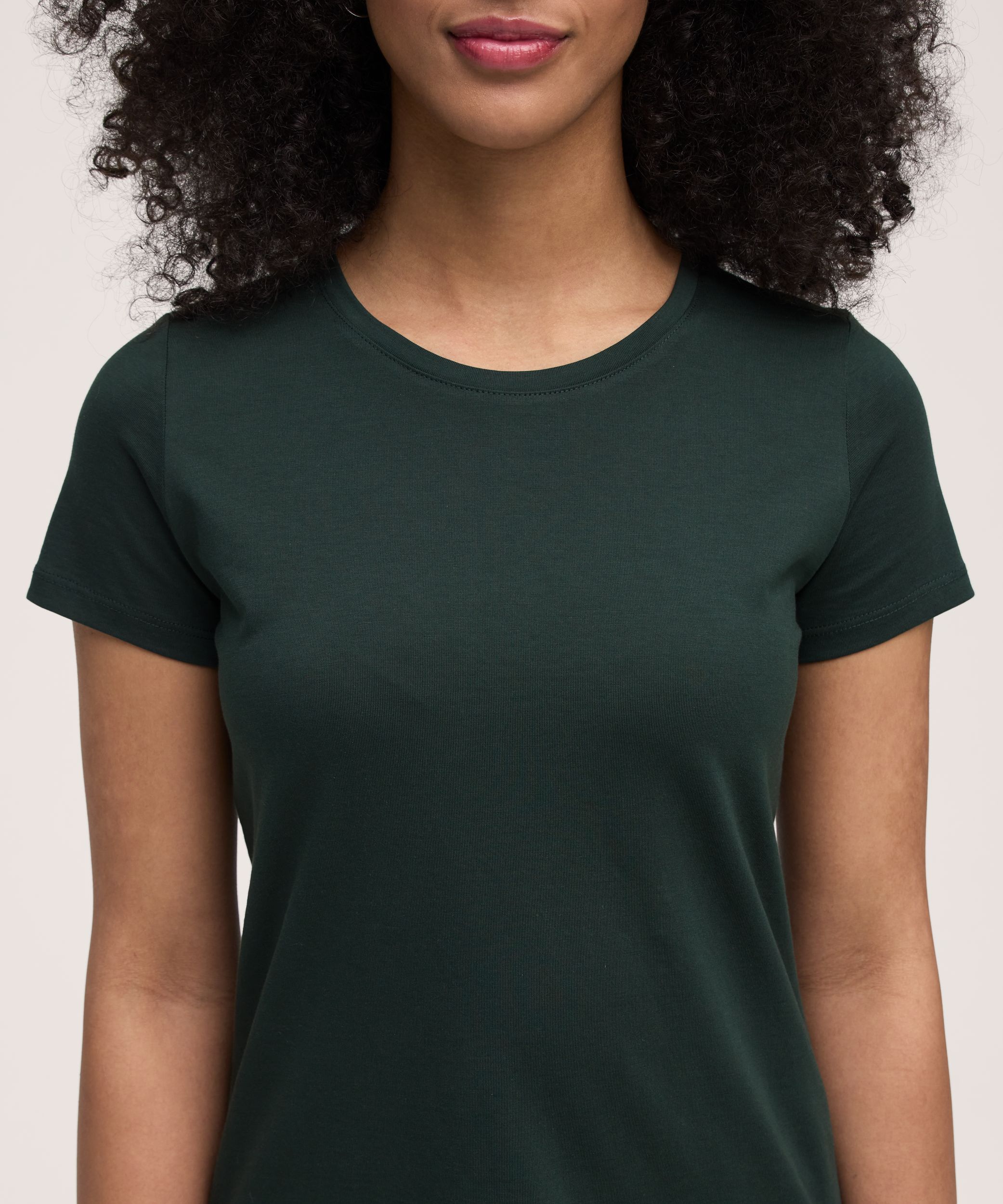 Denver Hayes Women's Short Sleeve Semi Fitted Round Neck Supima Cotton T-Shirt