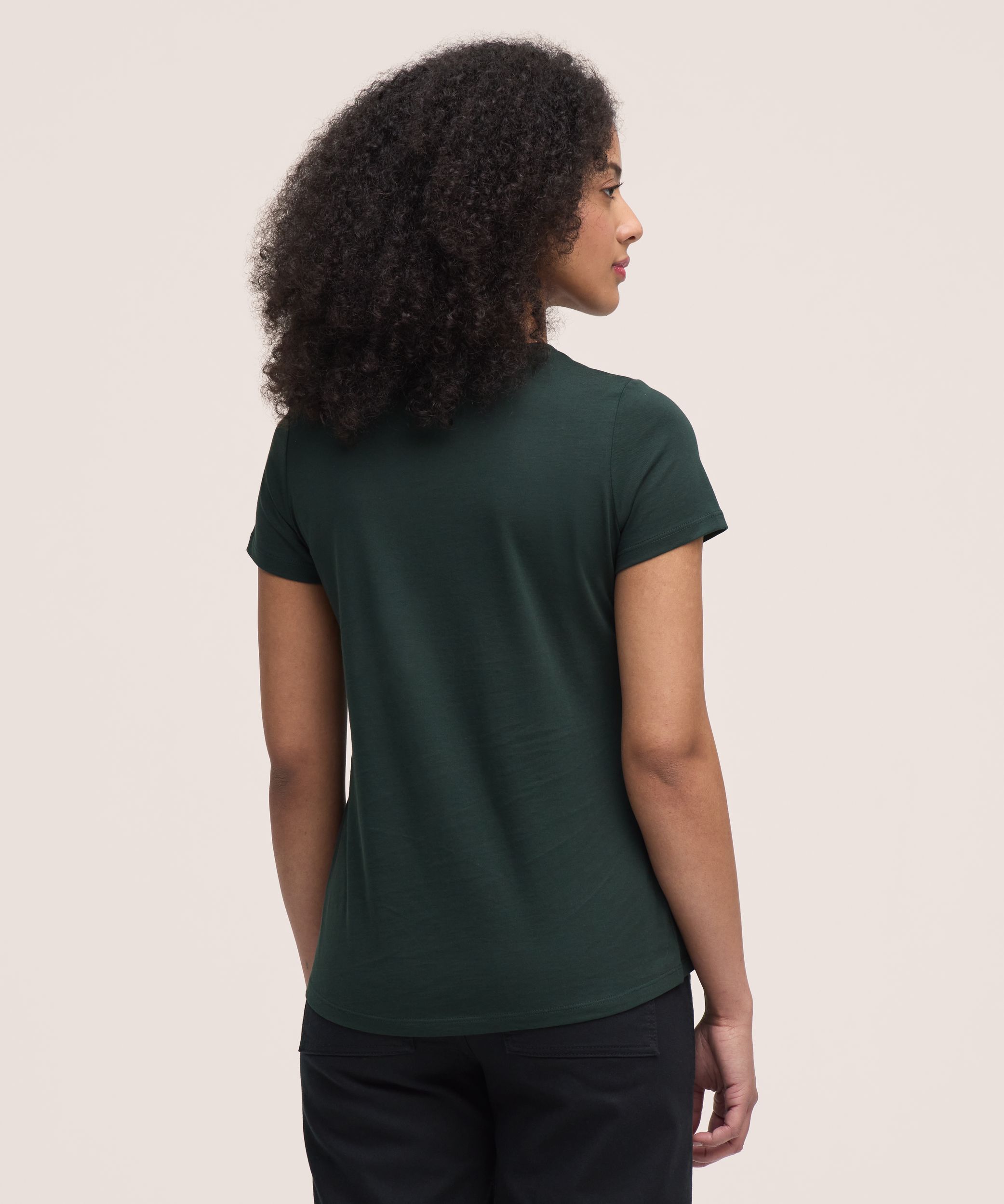Denver Hayes Women's Short Sleeve Semi Fitted Round Neck Supima Cotton T-Shirt