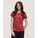Denver Hayes Women's Short Sleeve Semi-Fitted Round Neck Supima Cotton T-Shirt Front_Flat