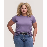 T-shirt semi-ajusté en coton Supima à col arrondi et à manches courtes pour femmes, Denver Hayes