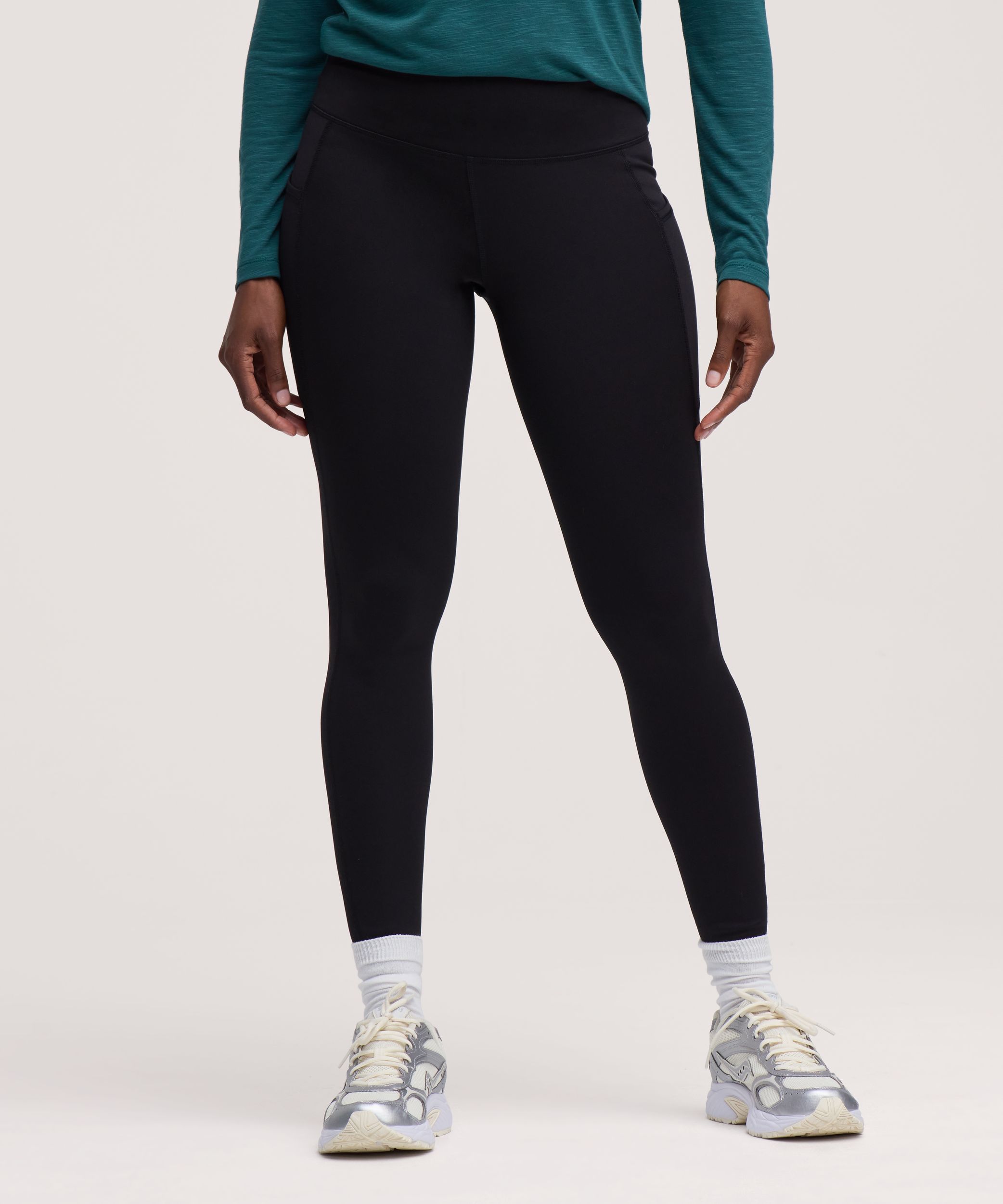 Shambhala Women's Fleece Lined Full Length Leggings with Pocket