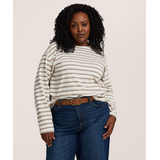 Chandail à manches longues en coton structuré pour femmes, Denver Hayes Front_Flat