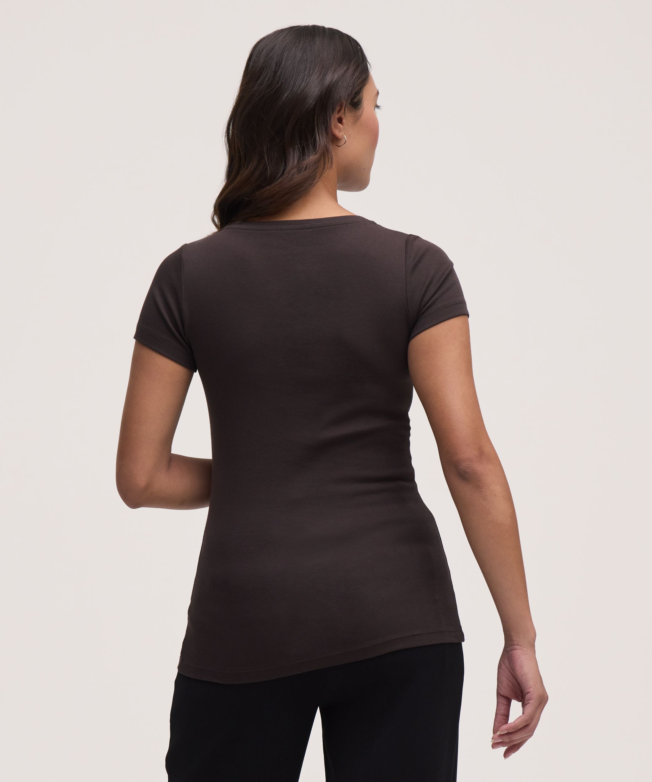 T-shirt ajusté à col ras du cou pour femmes, Denver Hayes