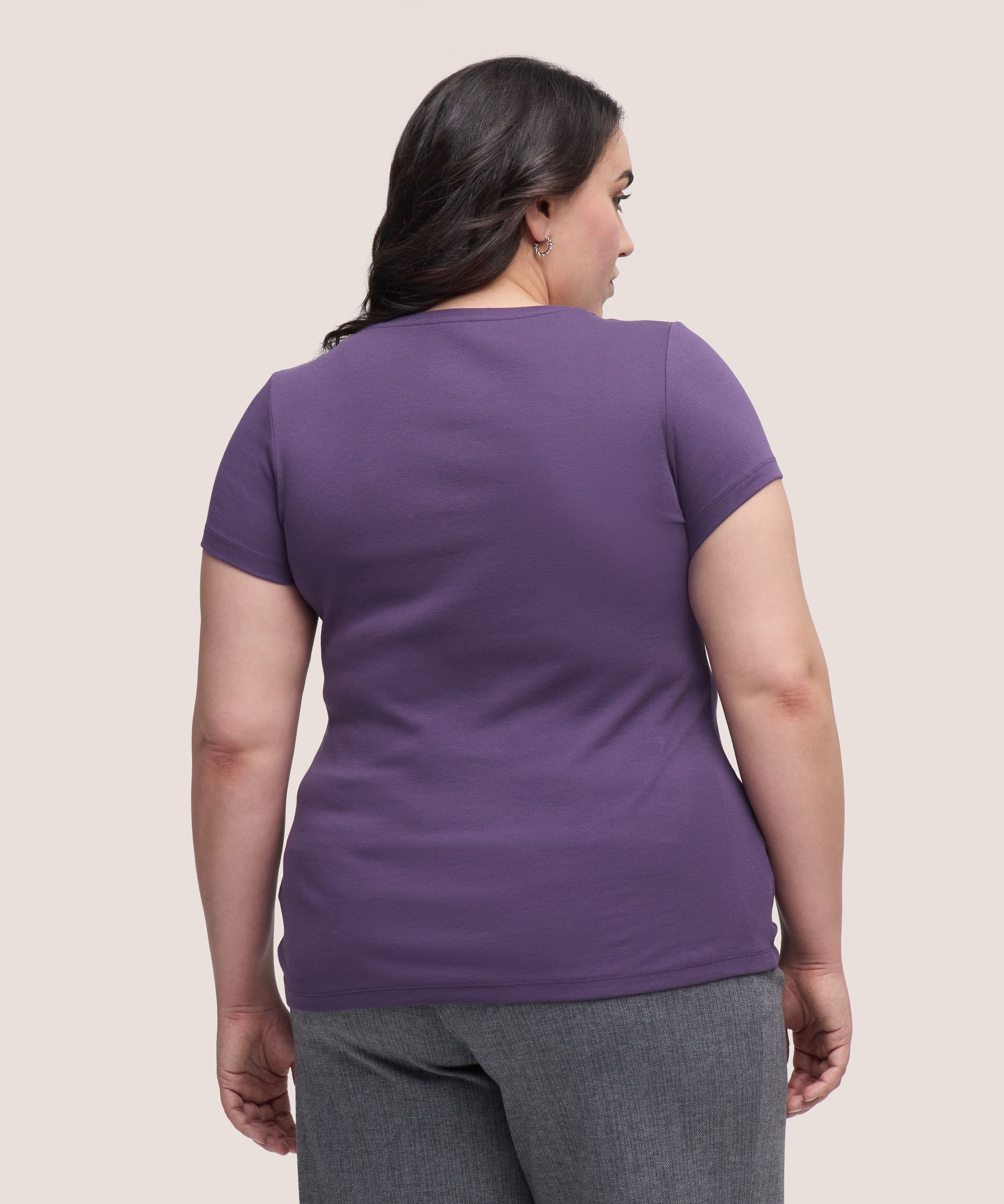 T-shirt ajusté à col ras du cou pour femmes, Denver Hayes