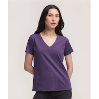 Denver Hayes Women's Short Sleeve Semi-Fitted V-Neck Supima Cotton T-Shirt