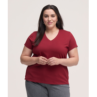 Denver Hayes Women's Short Sleeve Semi-Fitted V-Neck Supima Cotton T-Shirt