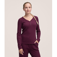 Haut Henley à point de brioche et à manches longues pour femmes, Denver Hayes
