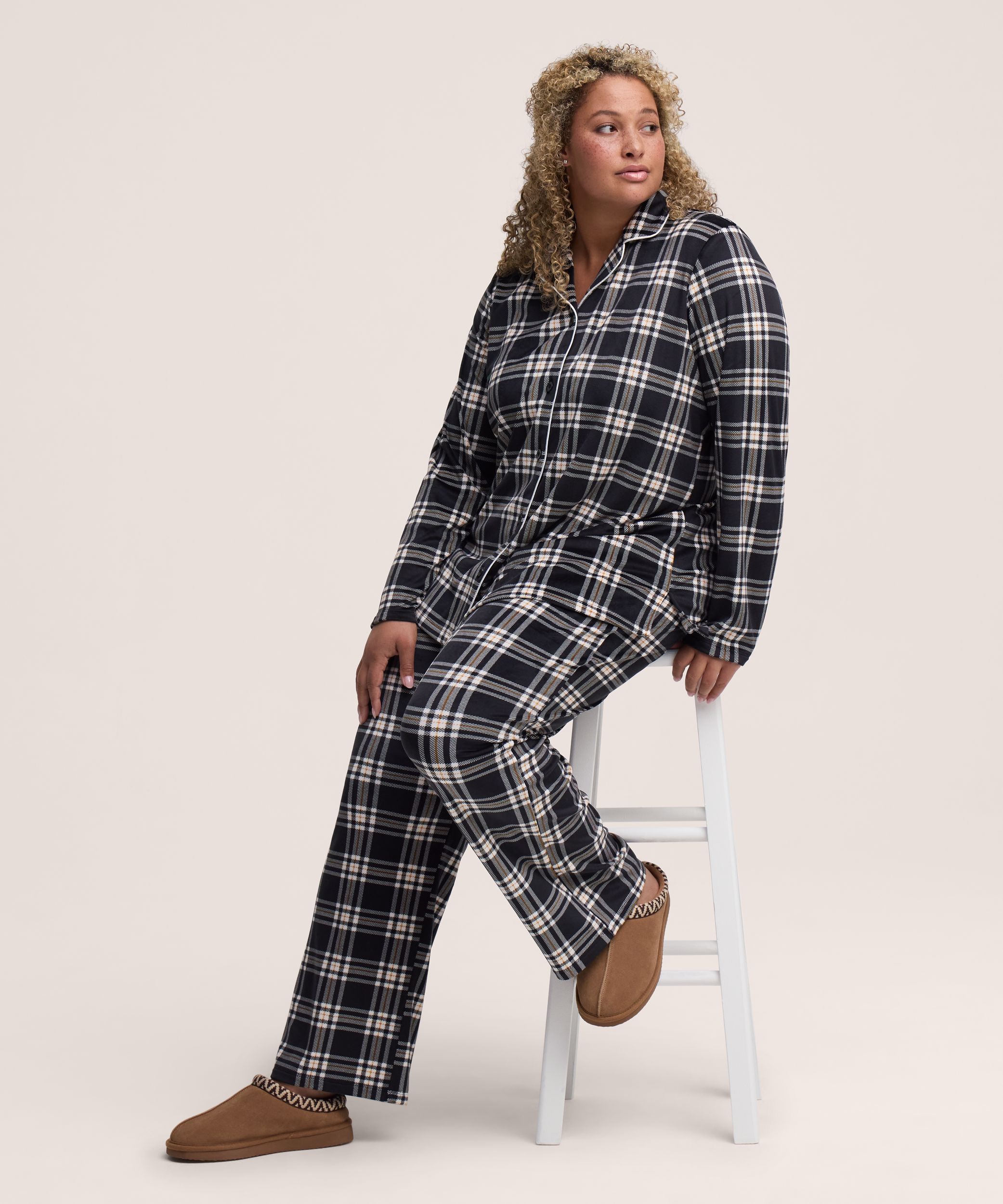 Ensemble de pyjama 2&nbsp;pièces en micropeluche brossée pour femmes, Denver Hayes