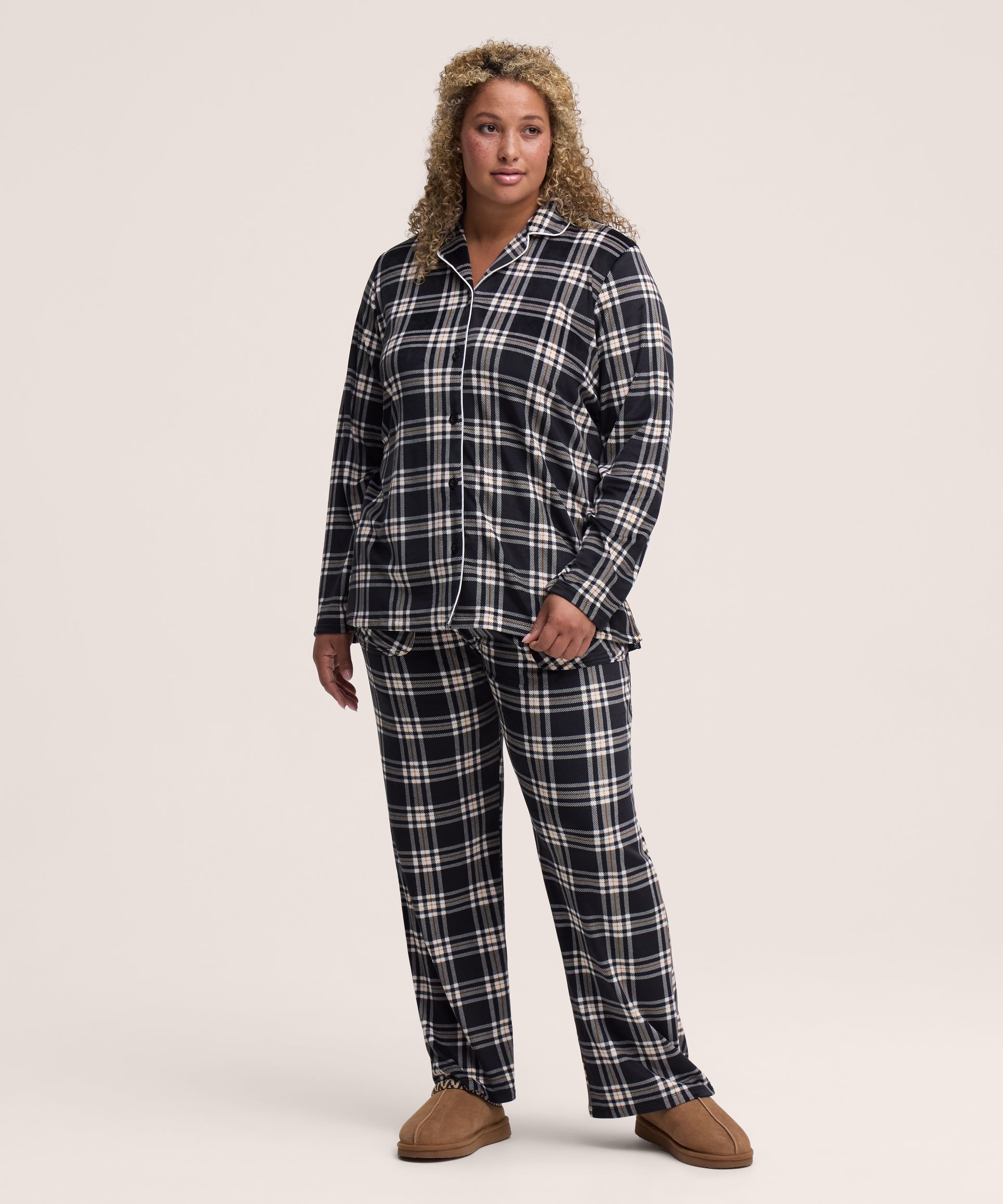 Ensemble de pyjama 2&nbsp;pièces en micropeluche brossée pour femmes, Denver Hayes