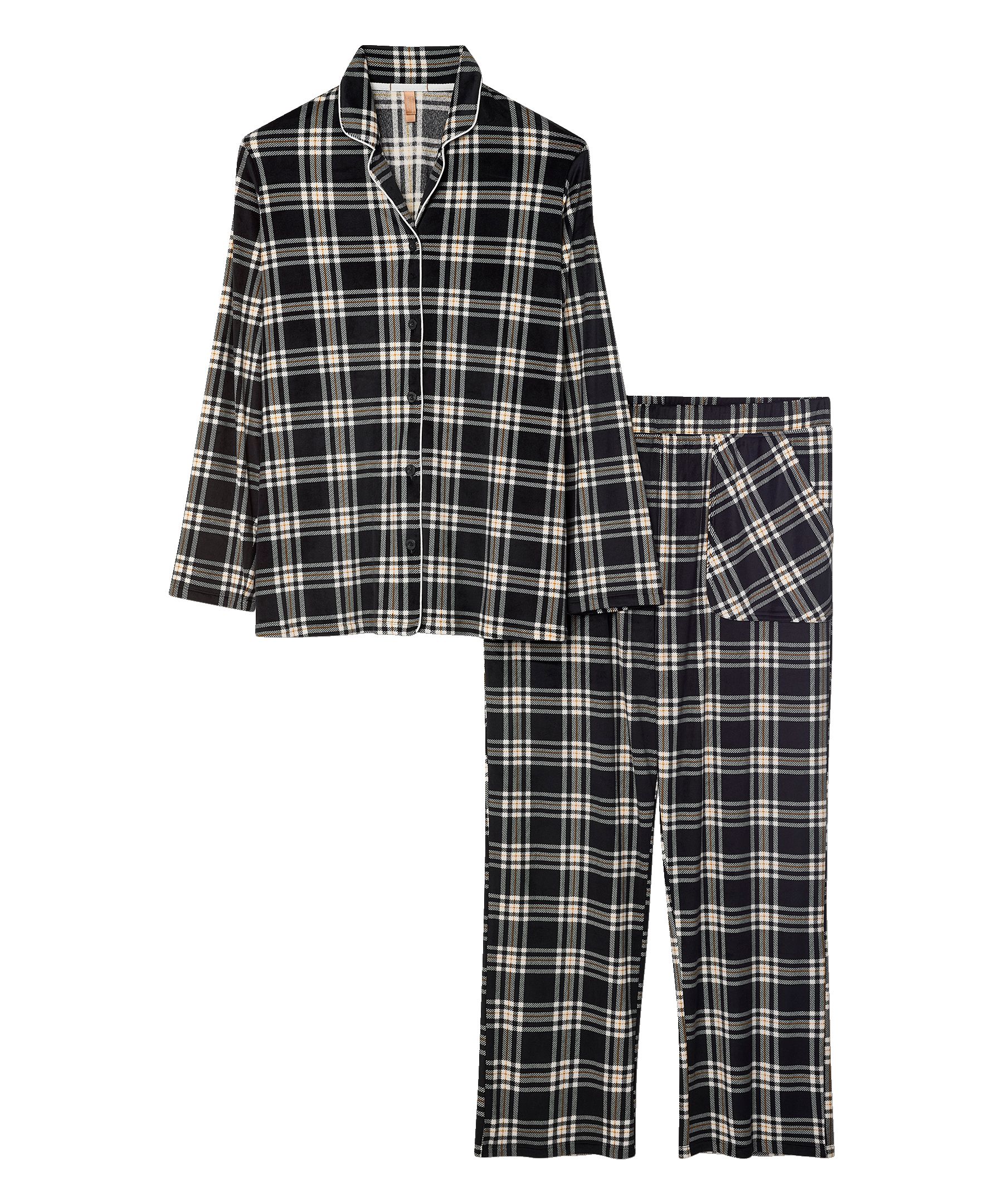 Denver Hayes Women's 2 Piece Brushed Micro Plush Pajama Set