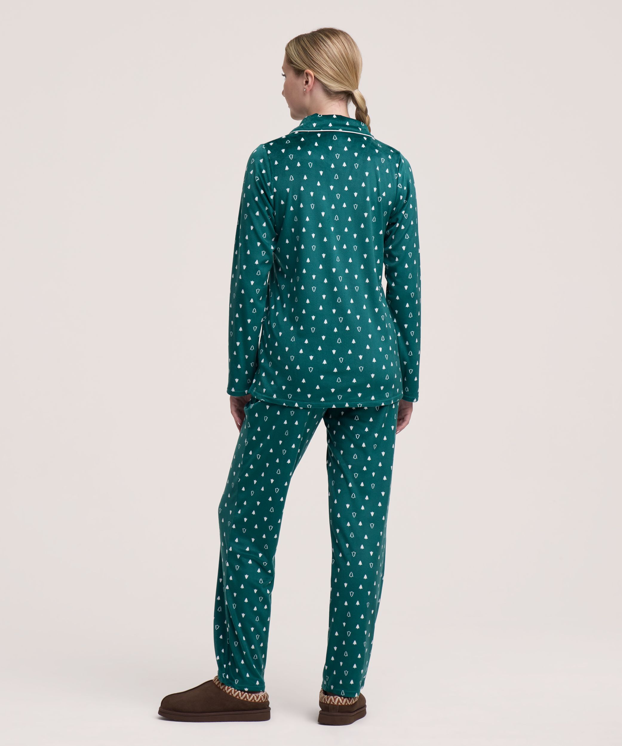 Denver Hayes Women's 2 Piece Brushed Micro Plush Pajama Set