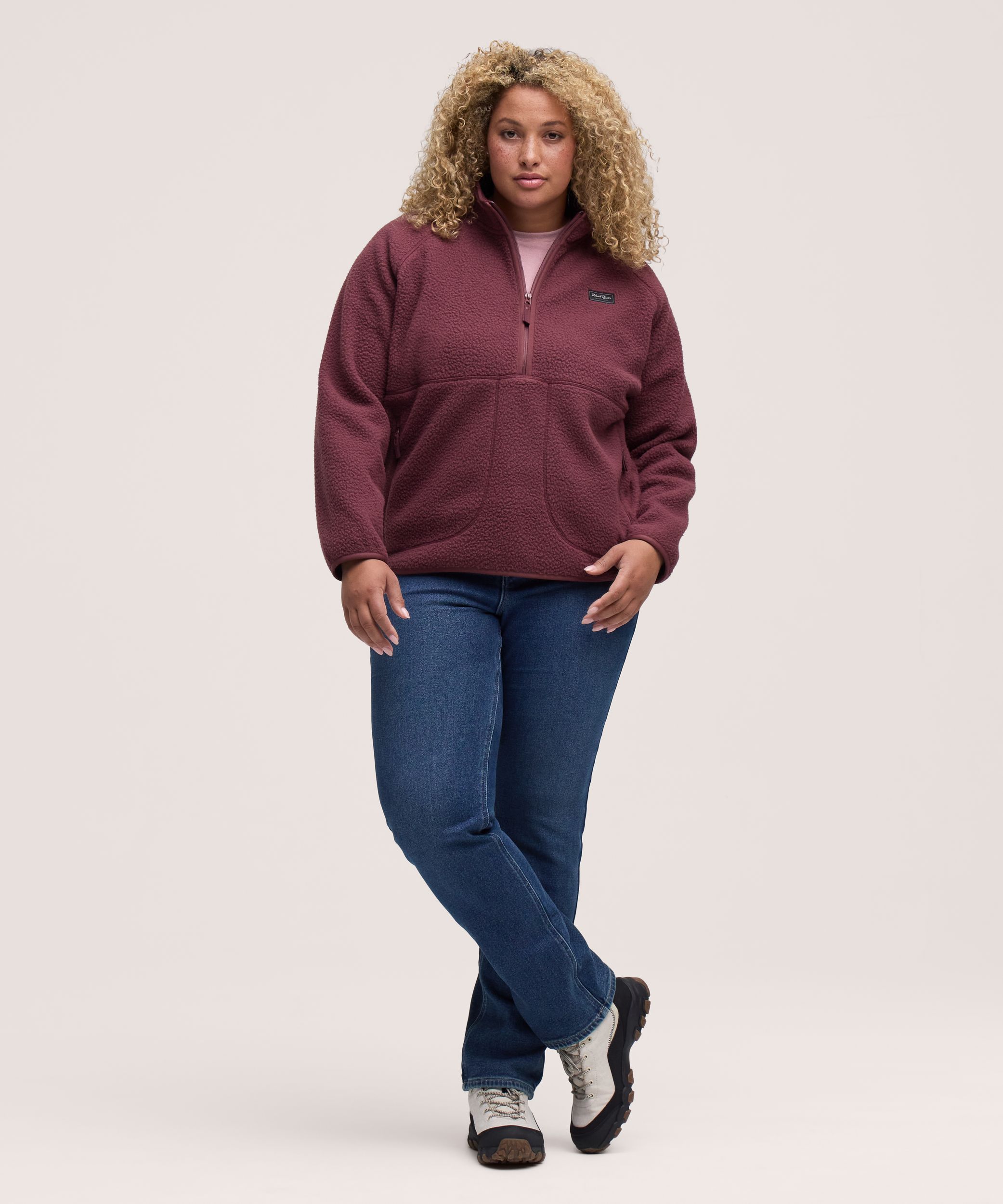 Chandail en sherpa à demi-glissière et avec T-Max pour femmes, WindRiver