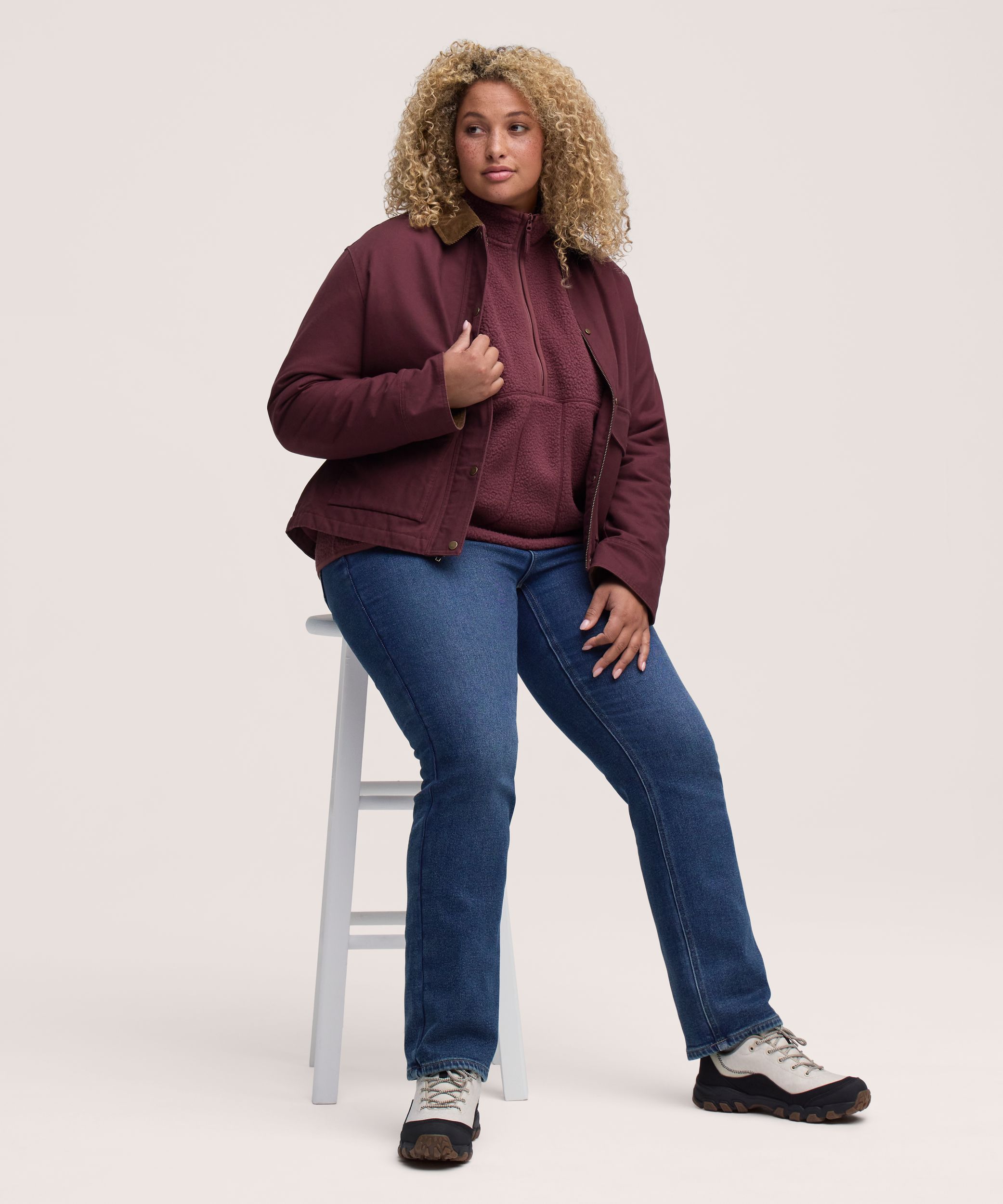 Chandail en sherpa à demi-glissière et avec T-Max pour femmes, WindRiver