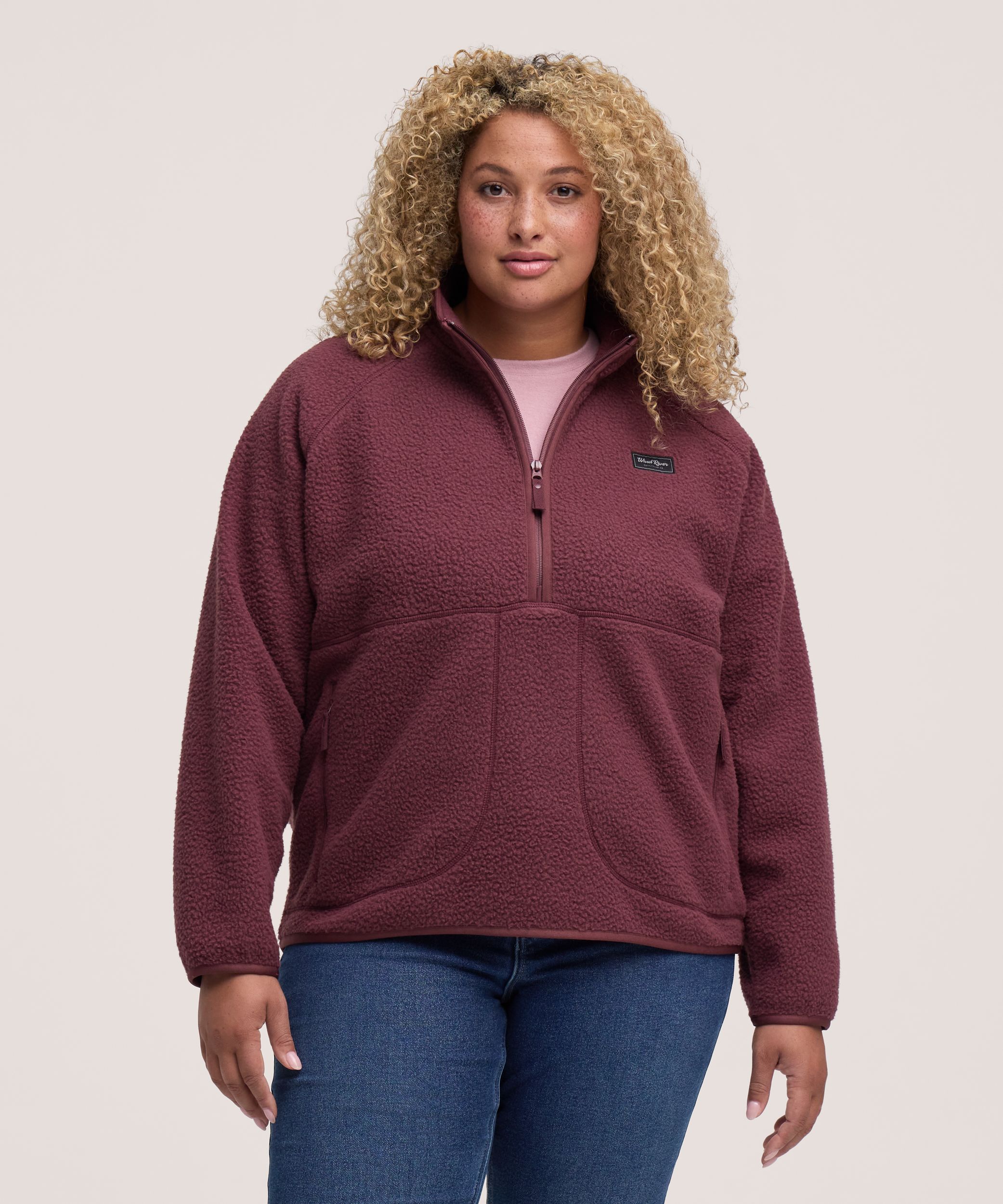 Chandail en sherpa à demi-glissière et avec T-Max pour femmes, WindRiver