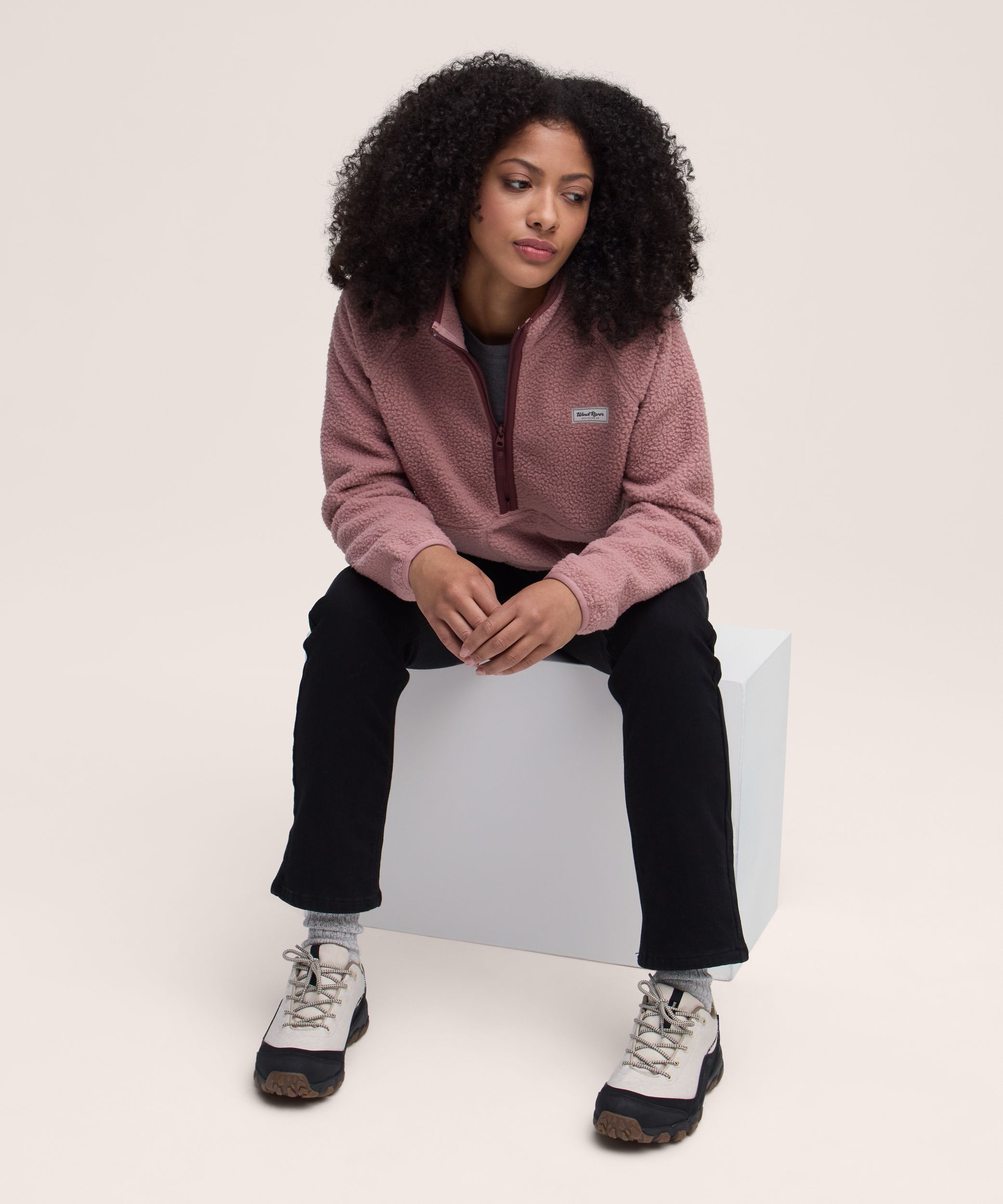 Chandail en sherpa à demi-glissière et avec T-Max pour femmes, WindRiver